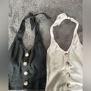 Black and White Hollister Tank Top Set